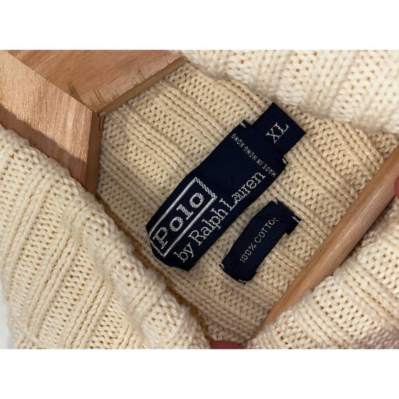 Polo Ralph Lauren Cream Ribbed Turtleneck Longsleeve Women's Sweater Size XL - Picture 8 of 8